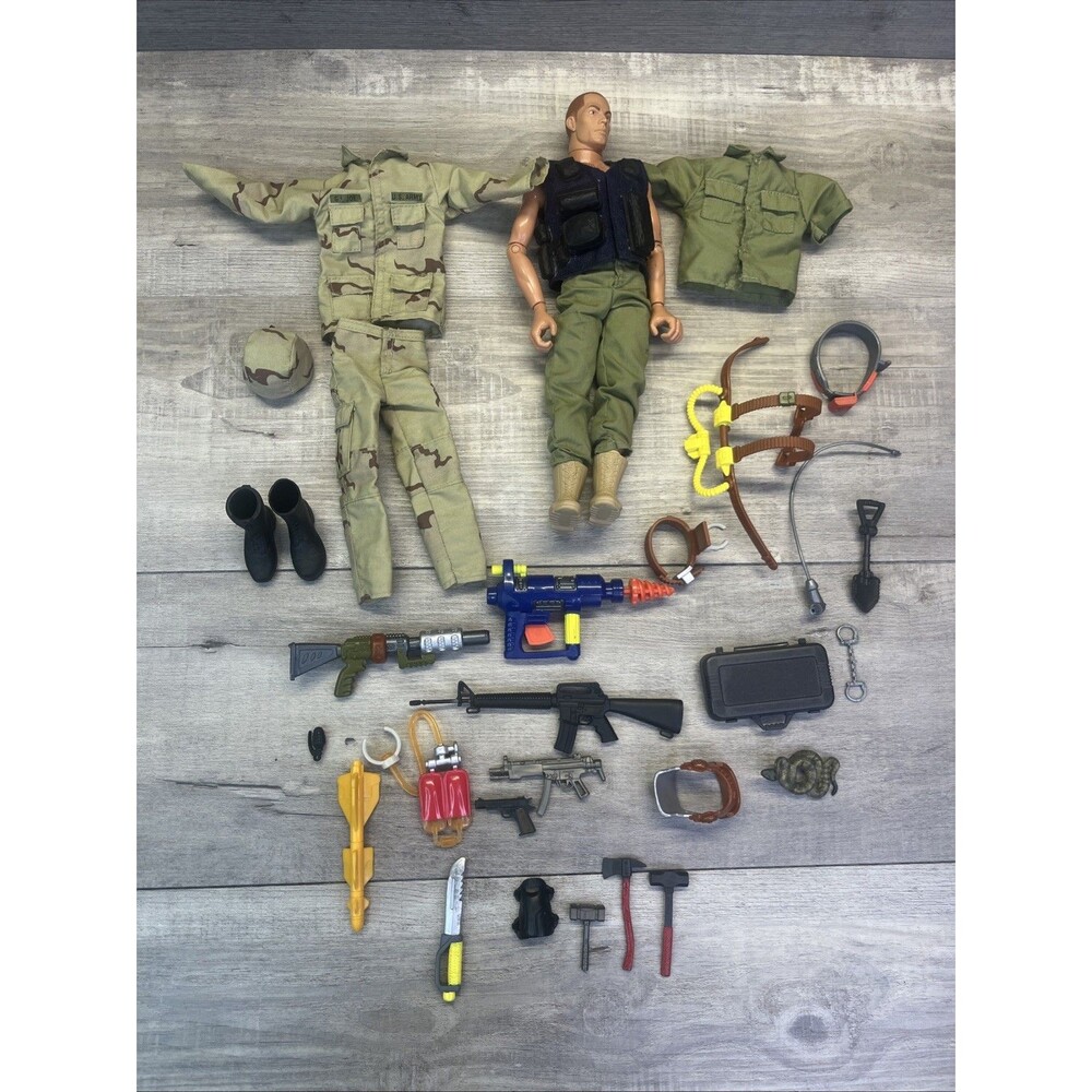 Gi Joe Hasbro Action Figure 12” 90s Toy Soldier Random Accessories Vintage Lot